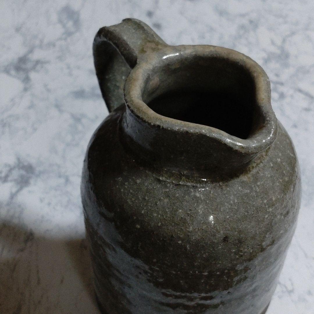 益子【矢内　齋】灰釉酒器、ソースポット、花器