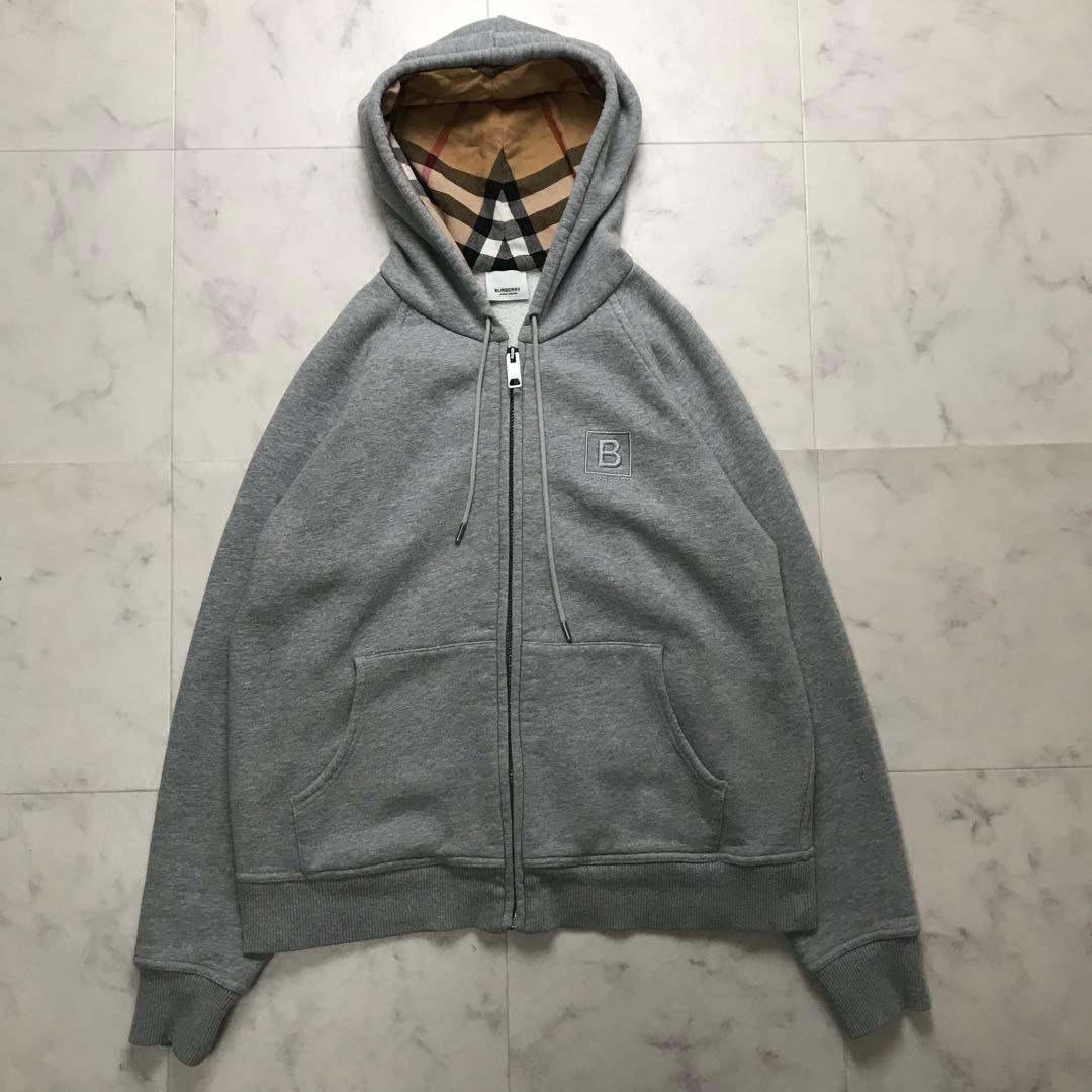 美品　現行　BURBERRY ノバチェック　ジップパーカー　XL