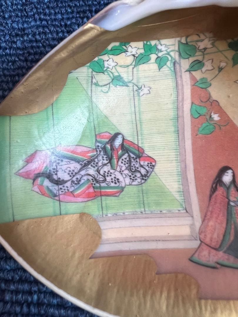 1431 源氏絵　蛤　香合　相馬大　王朝文華　源氏貝あわせ　工芸品　未使用