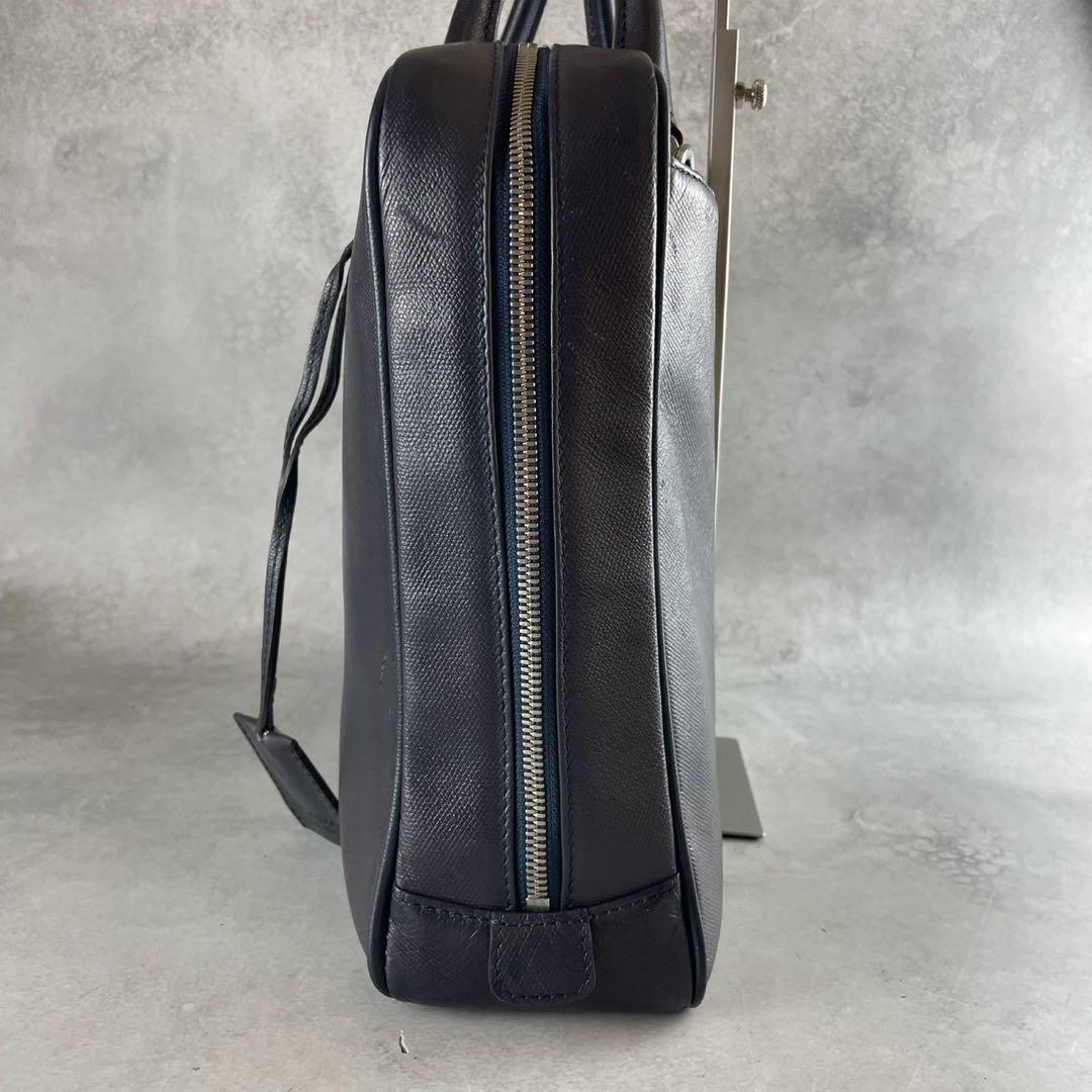 【美品✨】FUJITAKA 2way レザー ビジネスバッグ オーブ ネイビー