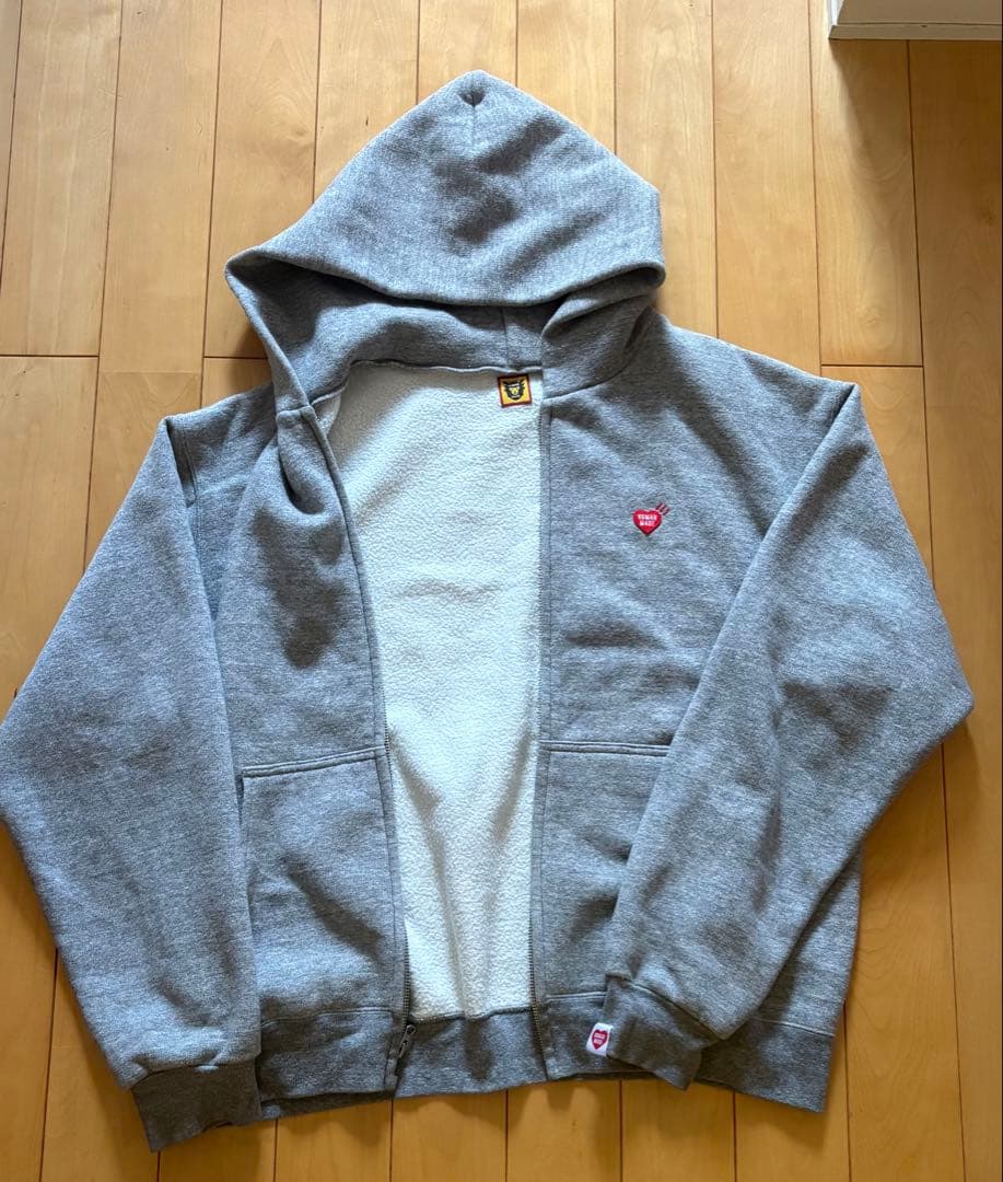 【店舗限定】HUMAN MADE ジップパーカー グレー Mサイズ