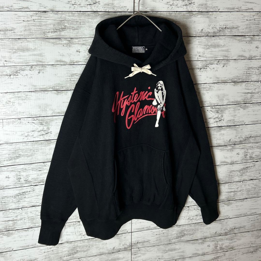 3838M【希少なXL】ヒステリックグラマー☆ヒスガール パーカー ブラック