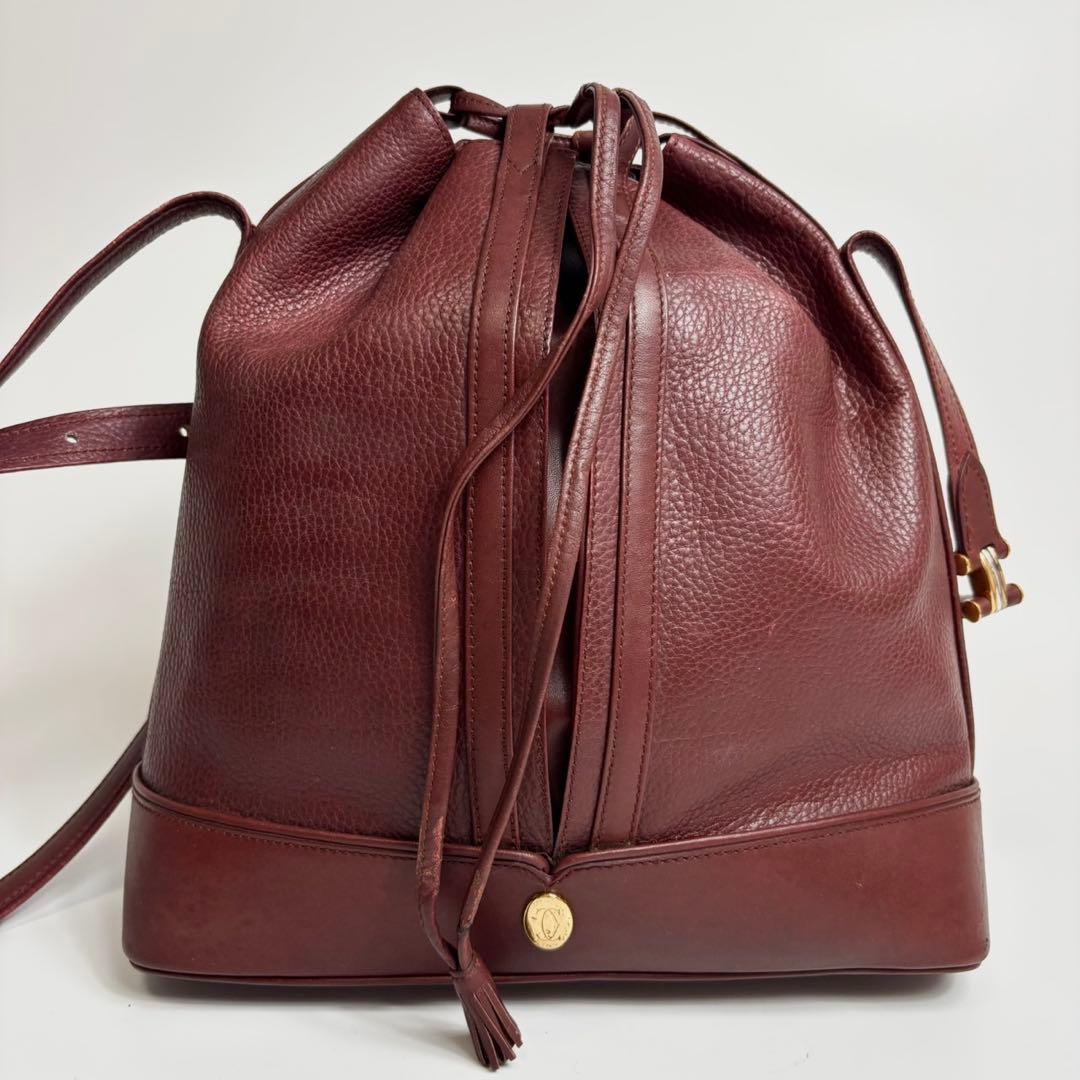 希少✨Cartier カルティエ 巾着 ショルダーバッグ マストライン 斜め掛け