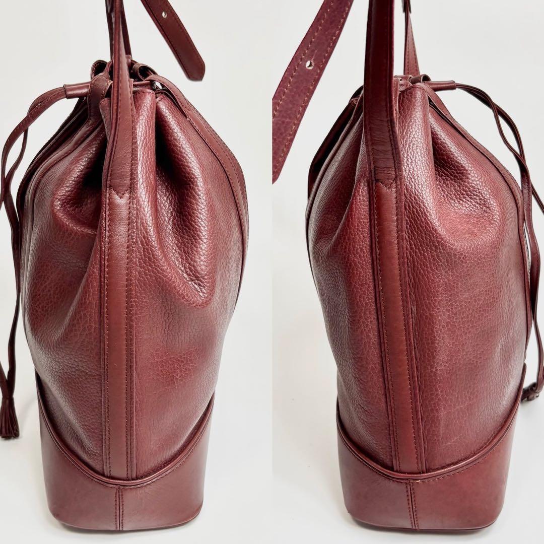 希少✨Cartier カルティエ 巾着 ショルダーバッグ マストライン 斜め掛け