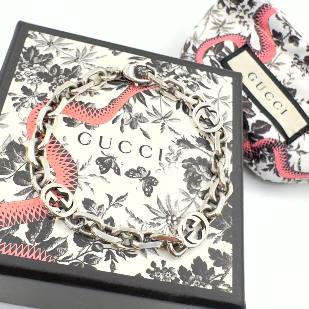 美品✨　グッチ　ブレスレット　正規品　インターロッキング　GG　620798