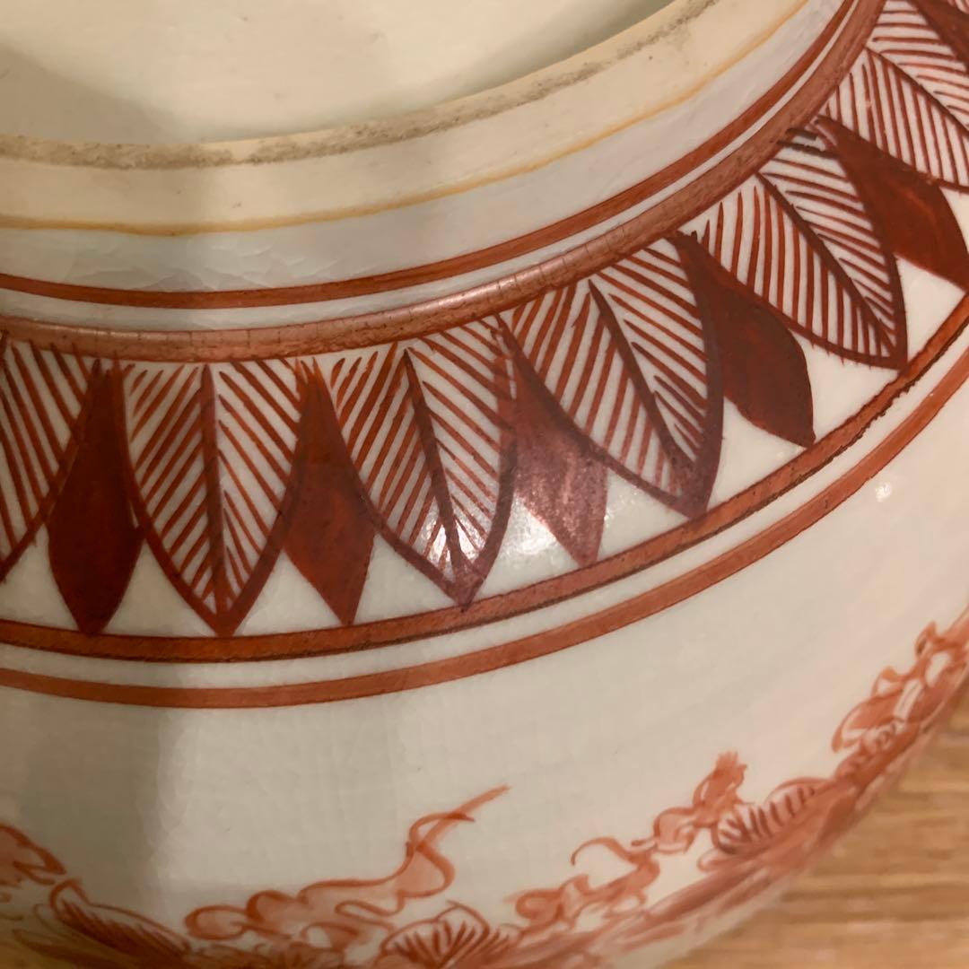 アンティーク　鉢 角福　鳳凰絵付け繊細 39