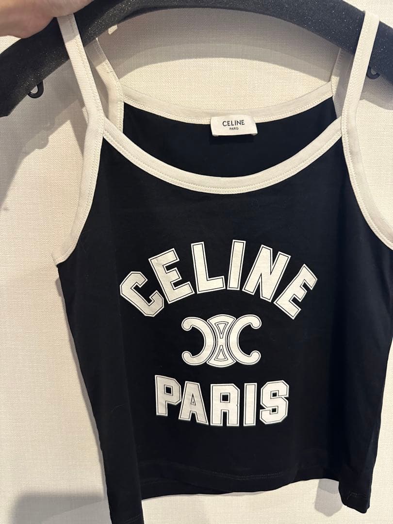 CELINE PARIS トリオンフ　クロップドタンクトップ★ブラック