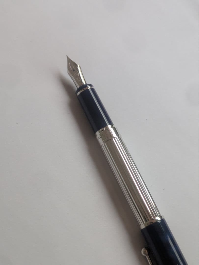 パイロット　グランセ　ロジウム＆マーブル　万年筆　細字　ブルー