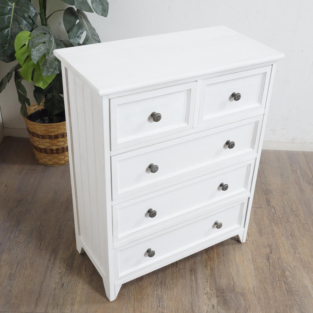 【新品・未使用】　アンティーク調　チェスト　4段5杯　 収納タンス　完成品