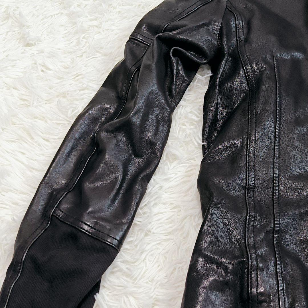 FUGA シングルライダースジャケット レザージャケット ゴートスキン 山羊革