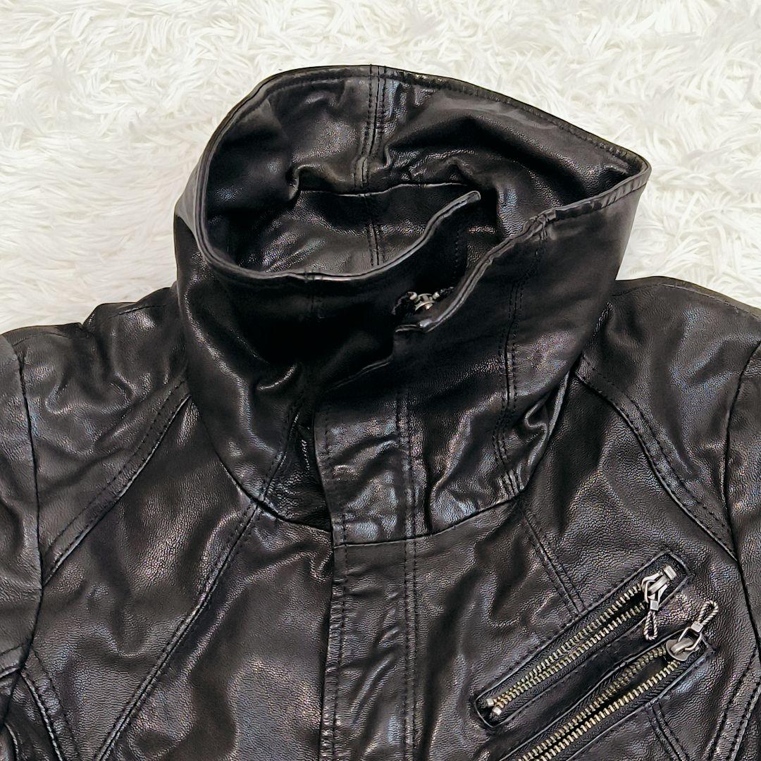 FUGA シングルライダースジャケット レザージャケット ゴートスキン 山羊革