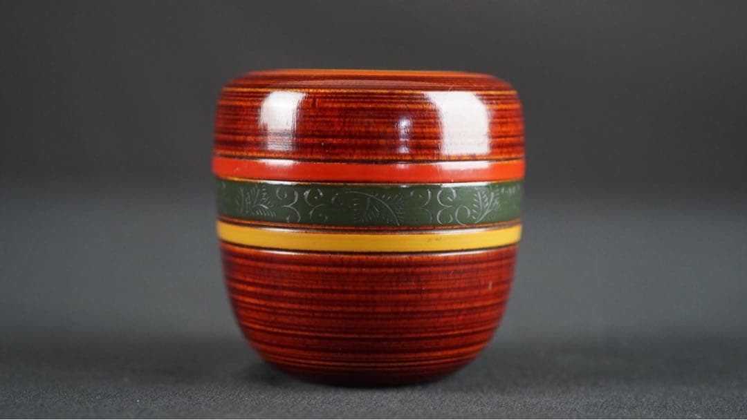 和田瑾斎 独楽塗 中棗 共箱 茶道具 本物保証