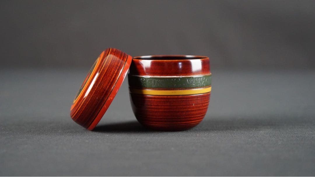 和田瑾斎 独楽塗 中棗 共箱 茶道具 本物保証