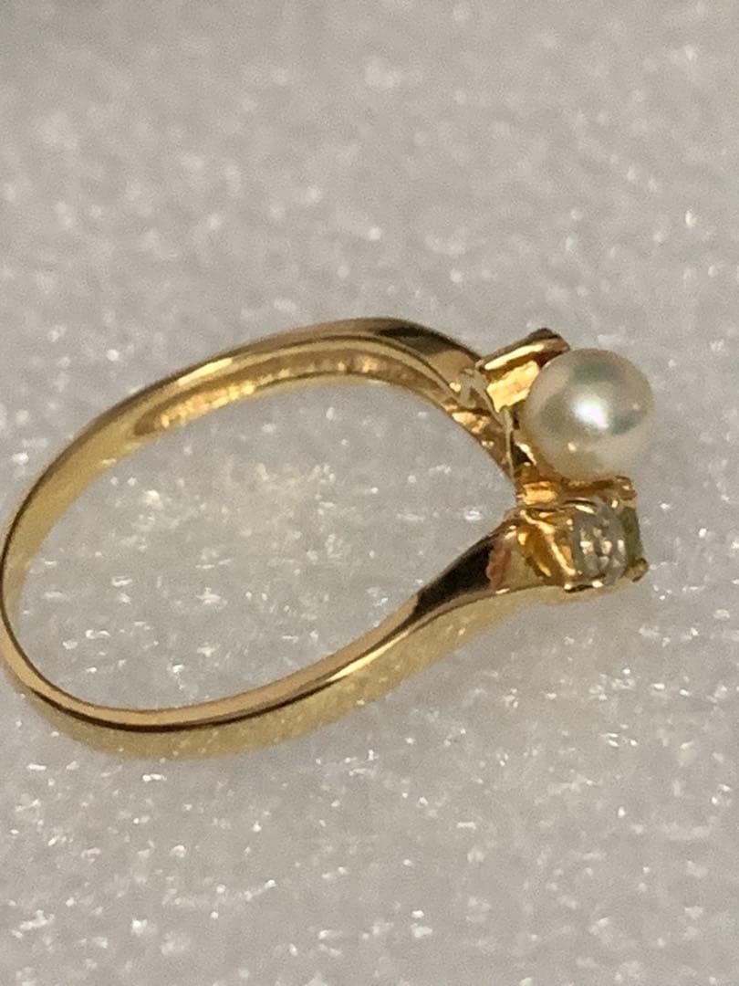 K18 パール＆3種のジュエリー ストーン デザインリング