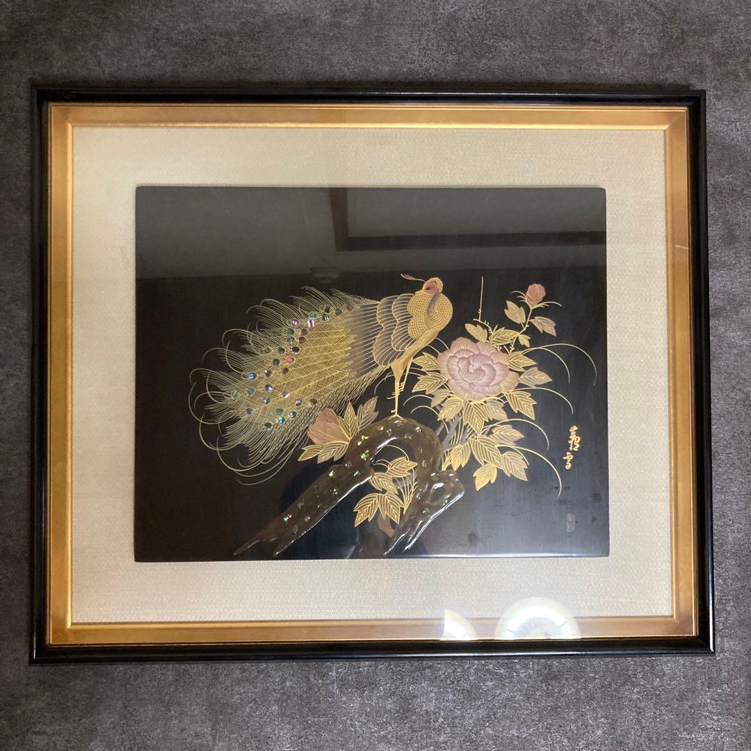 【商品】螺鈿工芸美術品 孔雀 日本芸術骨董品古美術