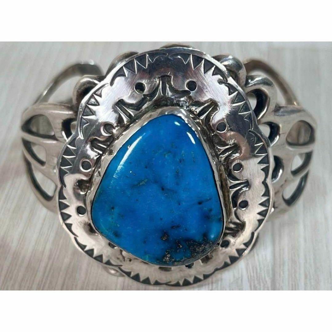 【良品】ナバホ族　バングル　ターコイズ　F.L. BEGAY作　シルバー925