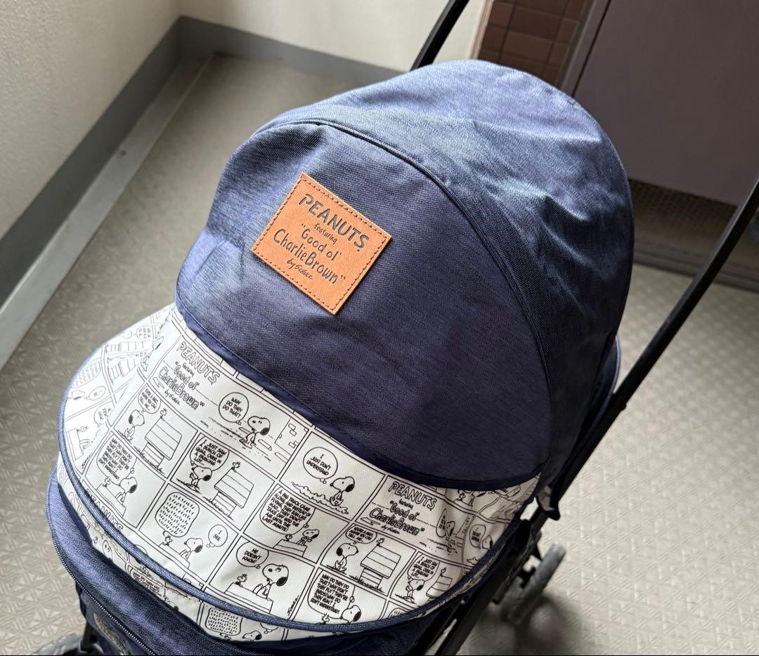ペットパラダイス　スヌーピー柄 ペットカート ネイビー