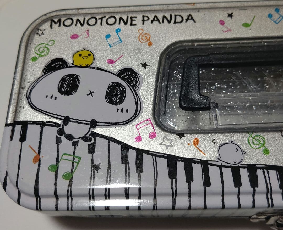 モノトーンパンダ 缶 ペンケース