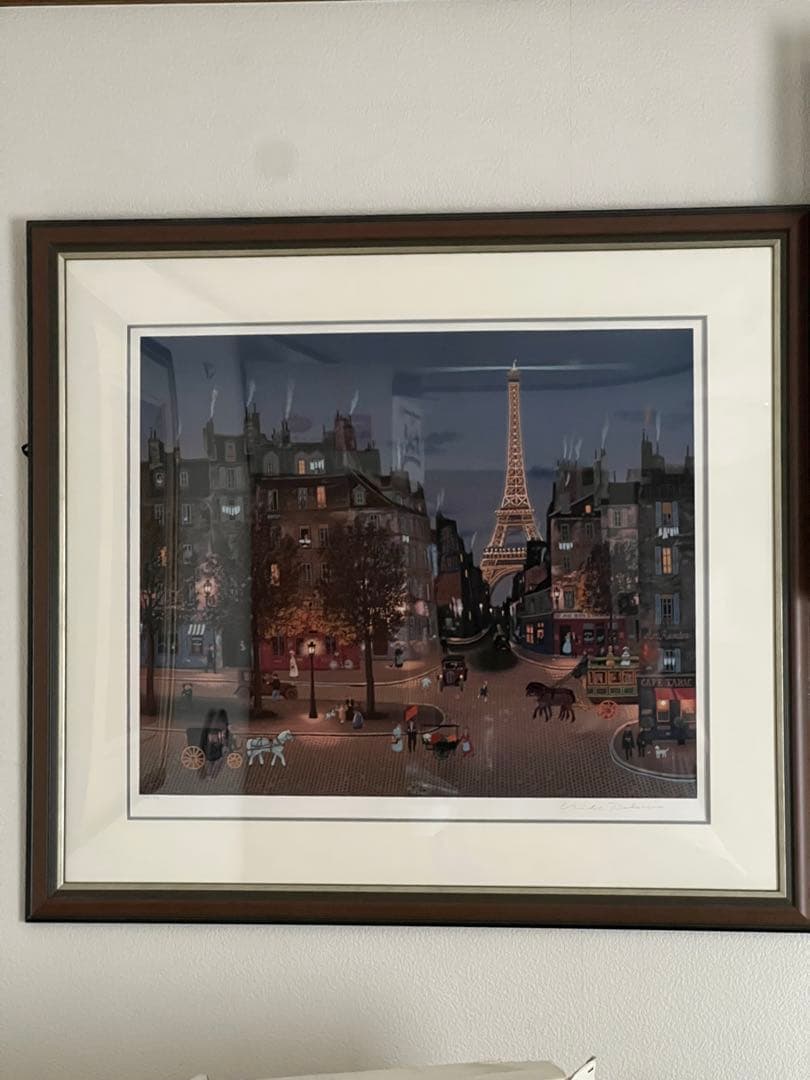 ミッシェル・ドラクロワ　エッフェル塔の灯り シルクスクリーン