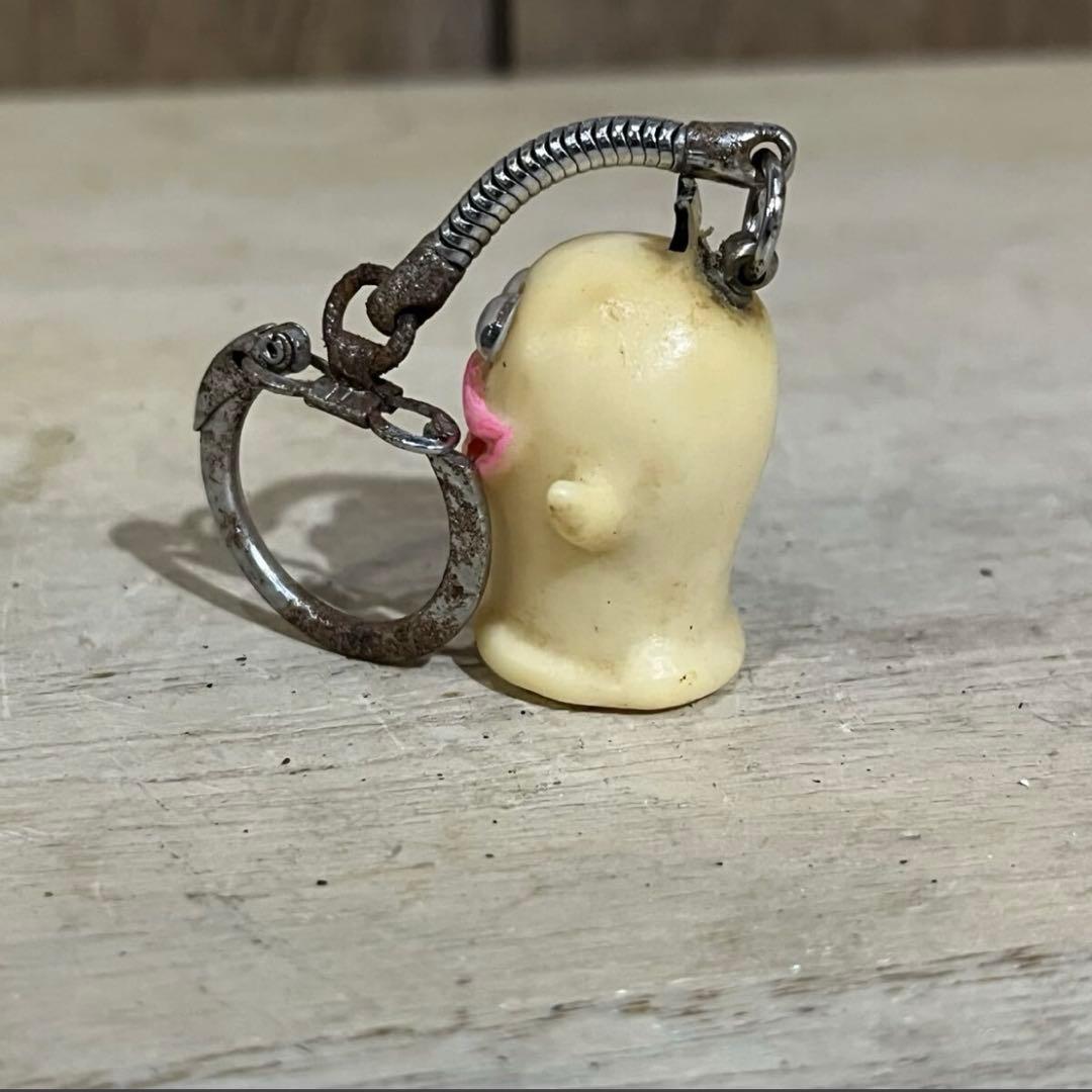 【アンティーク】昭和レトロ オバケのQ太郎 キーホルダー ポリ ソフビ パチ