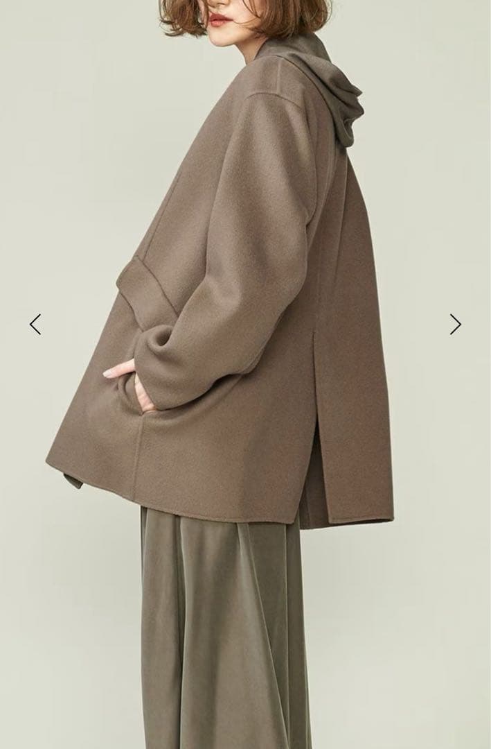 conteダブルラベルリバーコート美品