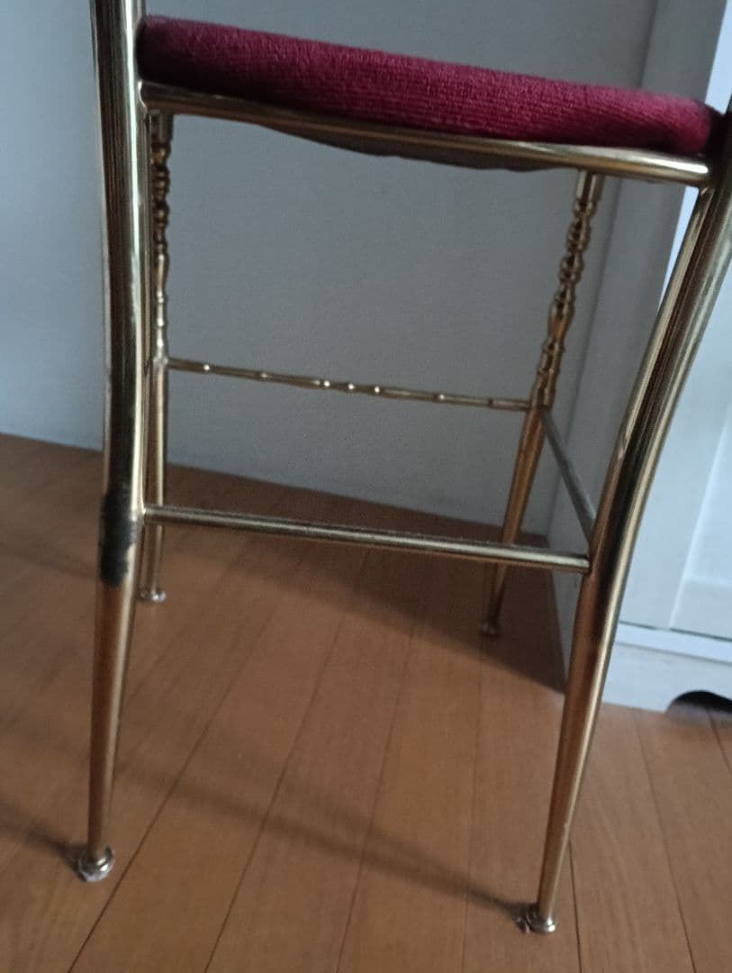 アンティーク　クラシックチェア 赤ベルベット×ゴールド