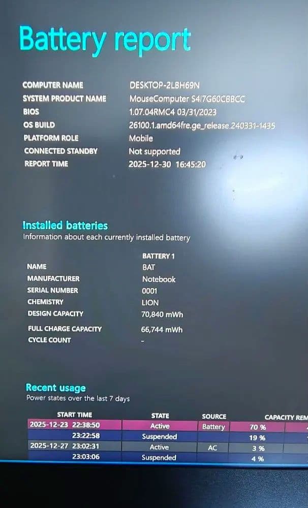 DAIV S4-I7G60CB rtx 4060 メモリ32G SSD1TB