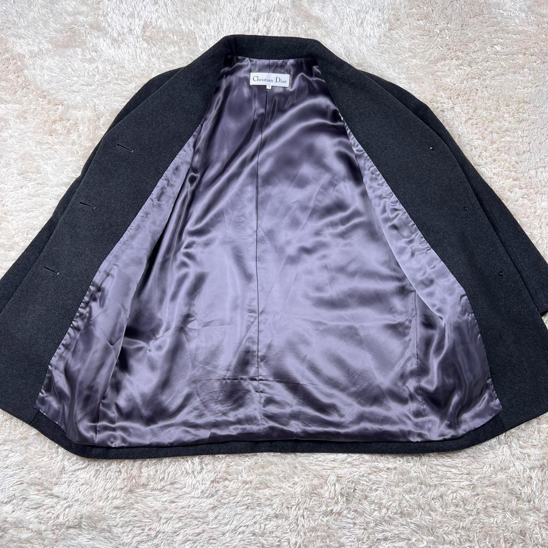 【極美品】クリスチャンディオール　チェスターコート　カシミヤ100%　金ボタン