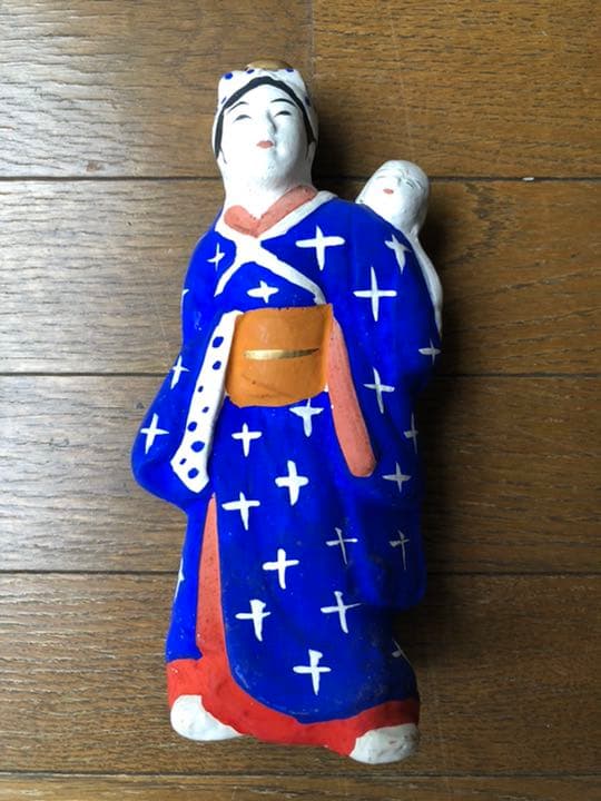 伏見人形　子守リ娘　上田平次郎作