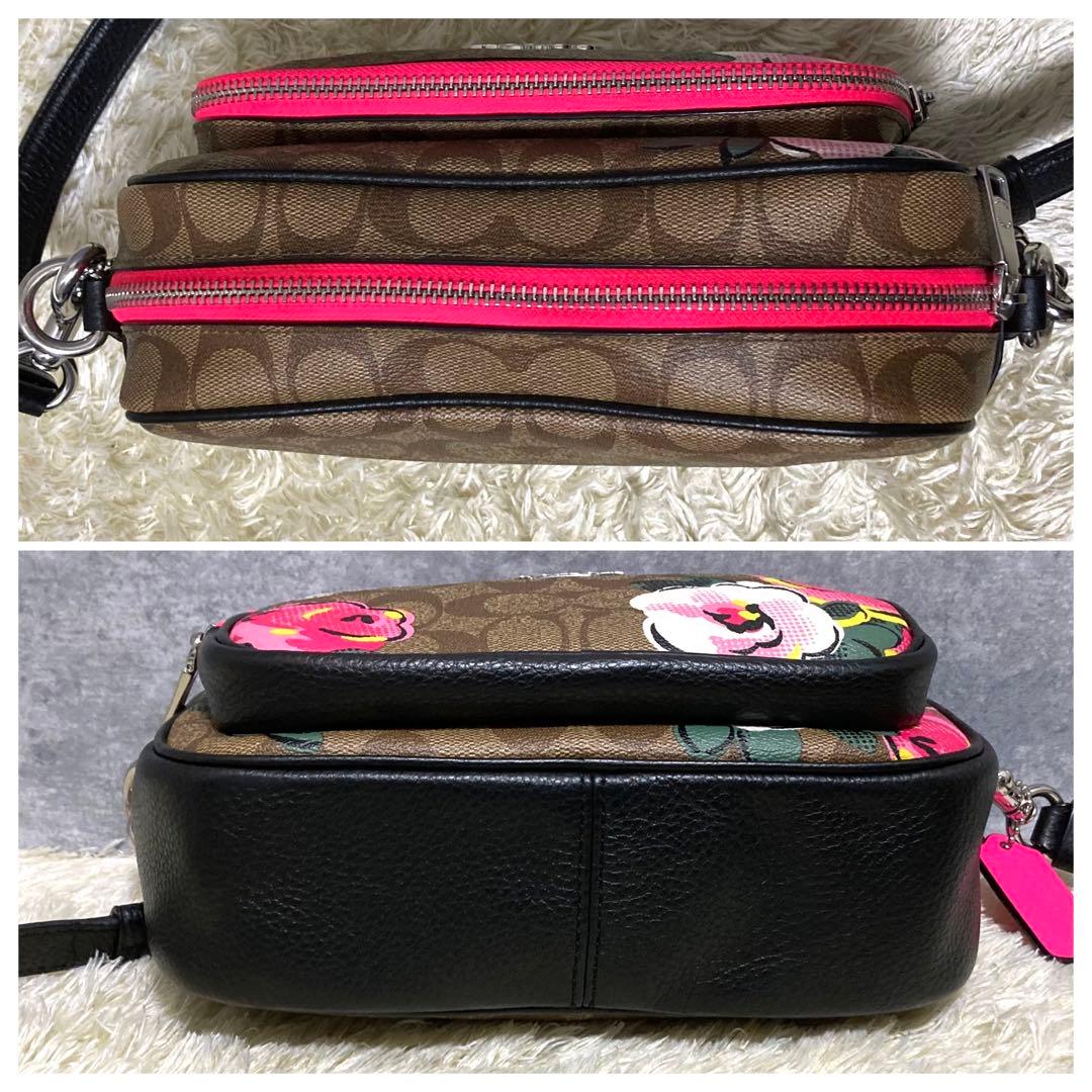 【極美品】COACH コーチ ショルダーバッグ 現行モデル レザー フラワー