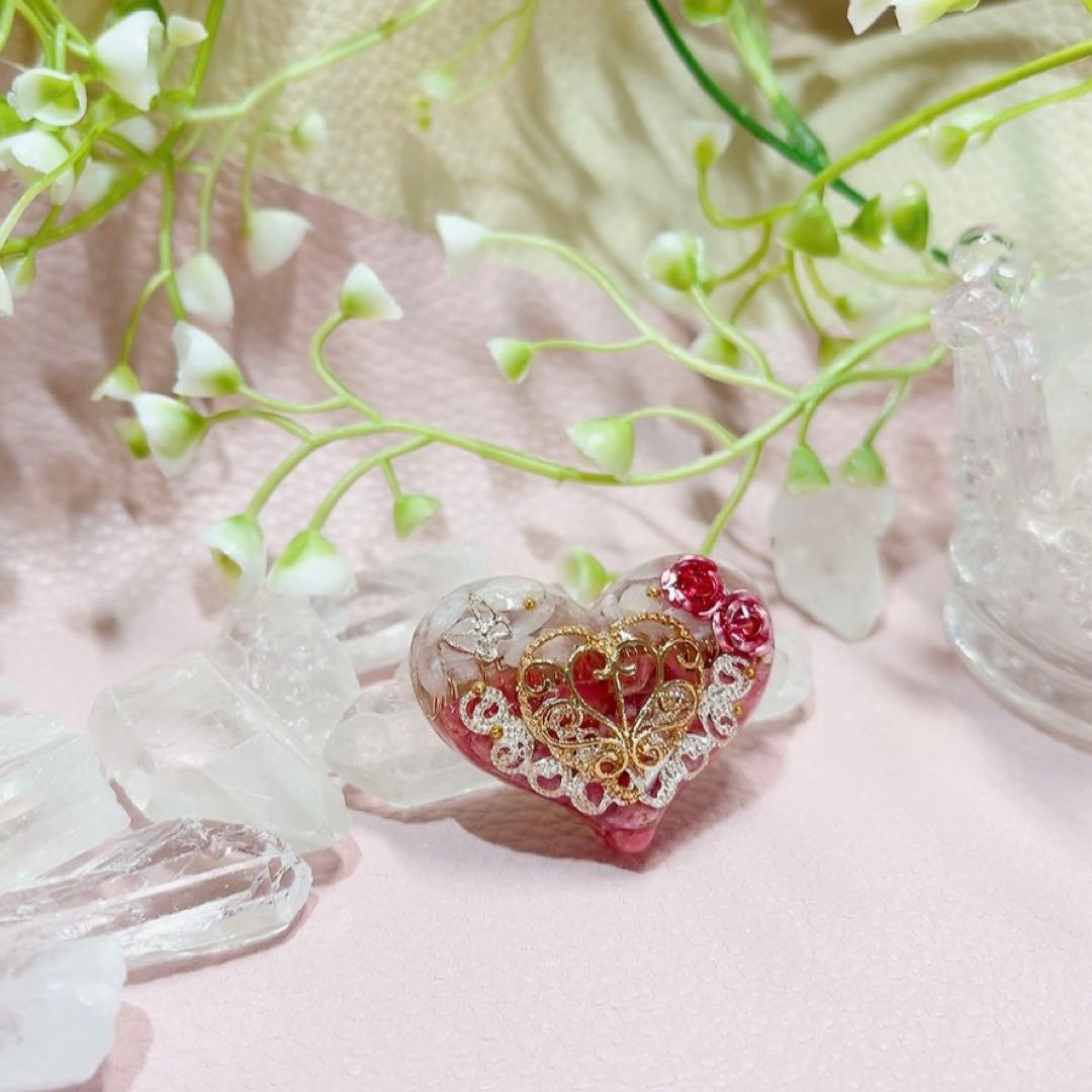 癒しのオルゴナイト❤️ミルキークンツァイト＋ロードナイトのハート型♡