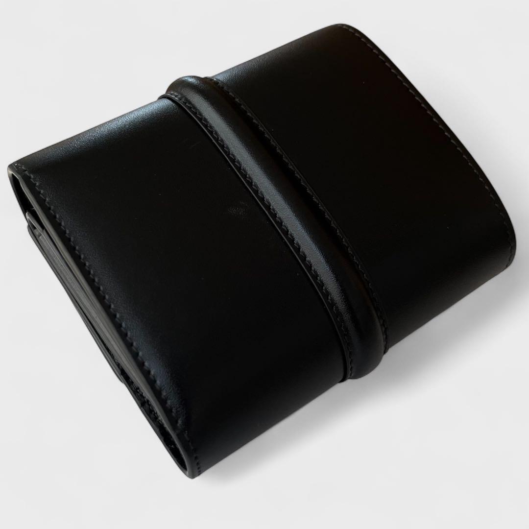 現行モデル 美品 セリーヌ コンパクトウォレット 三つ折り財布 セーズ ブラック