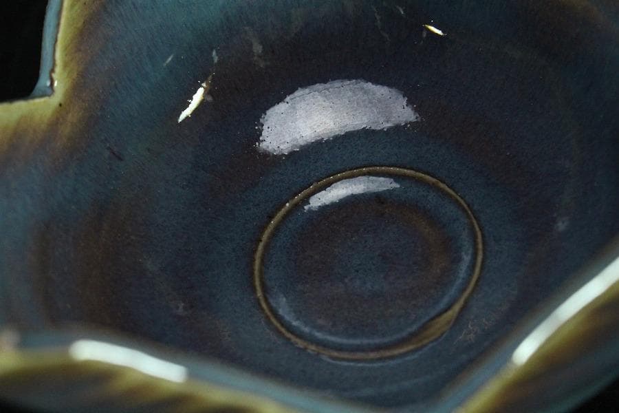 清水六兵衛作 紫翠釉 向付 共箱(K-LC683)