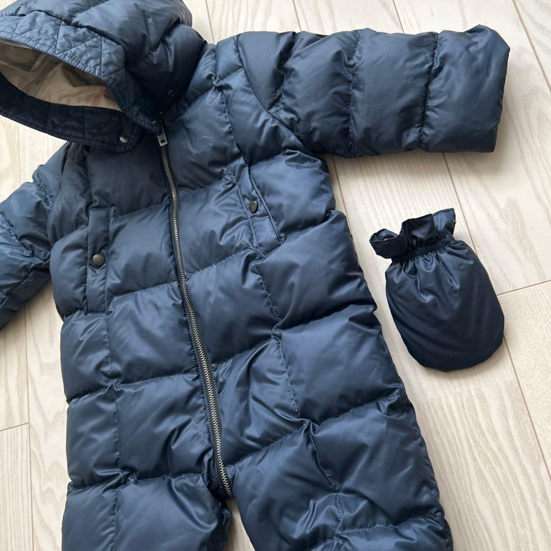 バーバリー　ジャンプスーツ　ベビーアウター　70 80 ネイビー　ダウン
