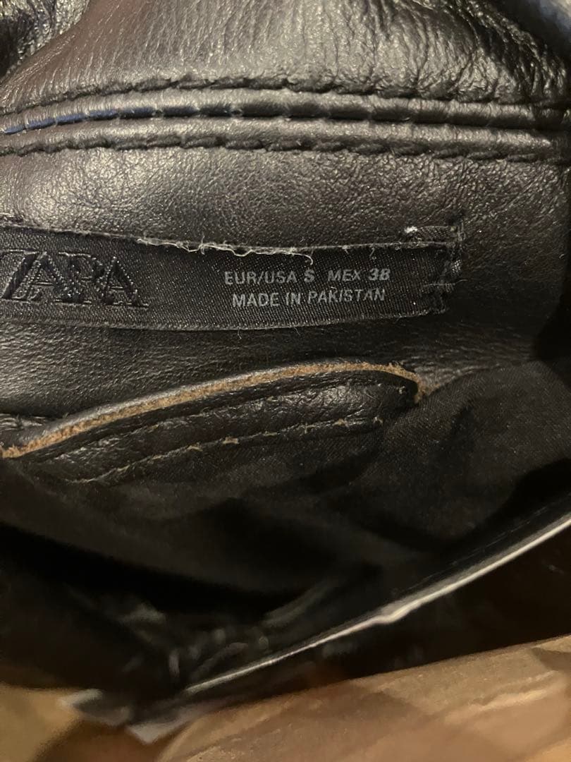 zara リアルレザー　ライダース　革ジャン　Sサイズ　ボクシーフィット