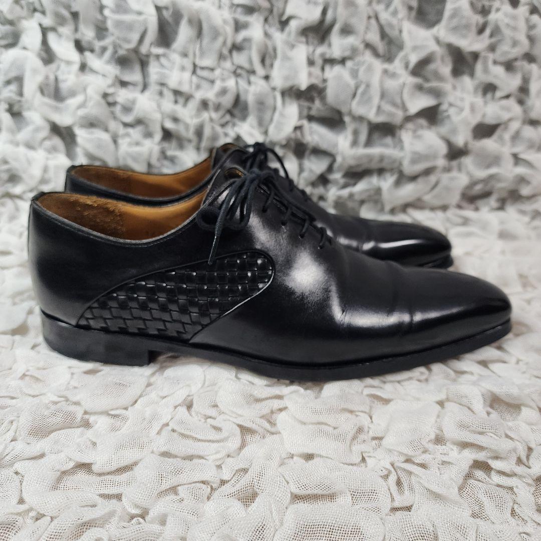 ☆ヤックル☆マグナーニ プレーントゥ イントレチャート レザー シューズ