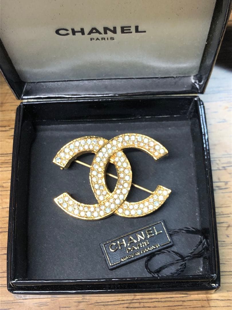 CHANEL シャネル 174 ヴィンテージ ココマーク ラインストーンブローチ