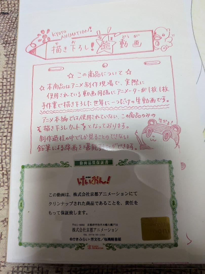 新品未開封　書き下ろし生動画（けいおん！）（秋山澪）