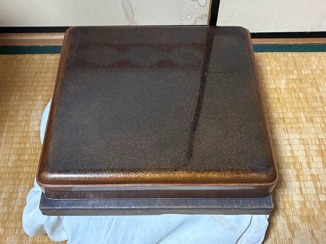 漆器 金箔 唐草紋 蒔絵 梨地 四角盆 時代物 木箱入