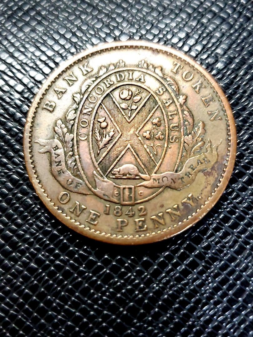2379.　極美品　1842年　カナダ　バンクトークン　1ペニー