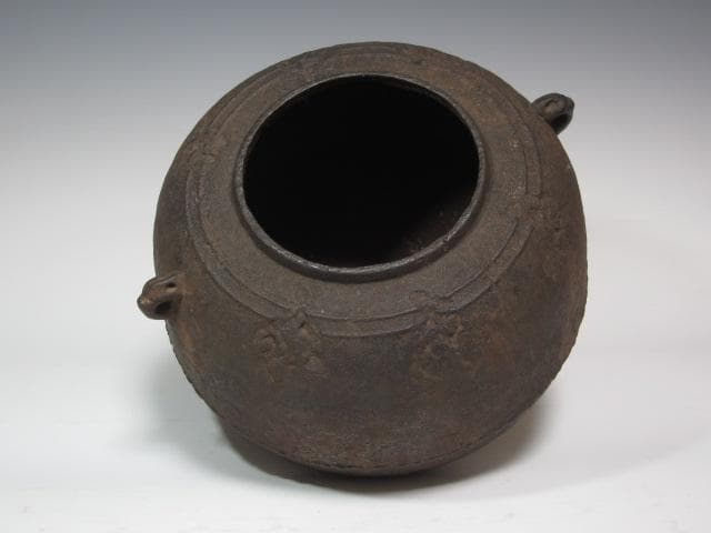 【1/26までセール】☆　大西清右衛門　霰真形釜　どっしり構えた一品☆y258