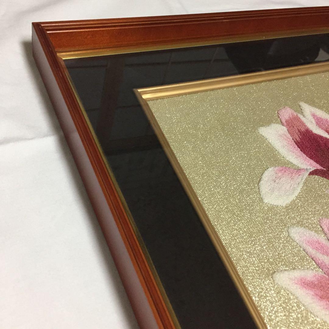 刺繍/絵画/花/絵画インテリア/額縁入