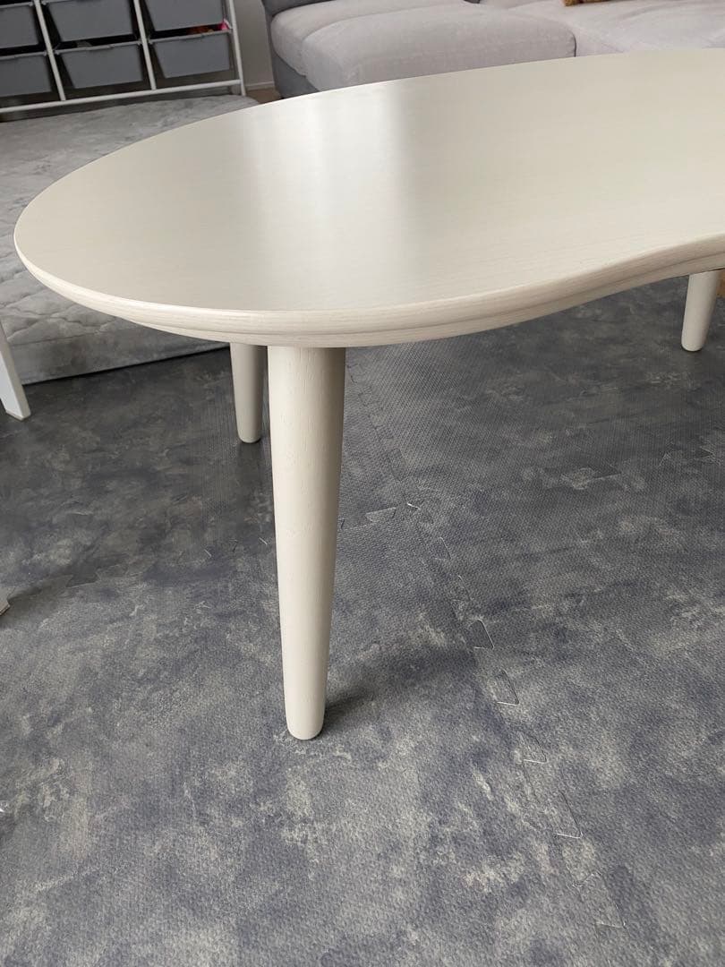 ニトリ家具✨豆型ホワイト　木製こたつテーブル 横90 縦約60 高さ37