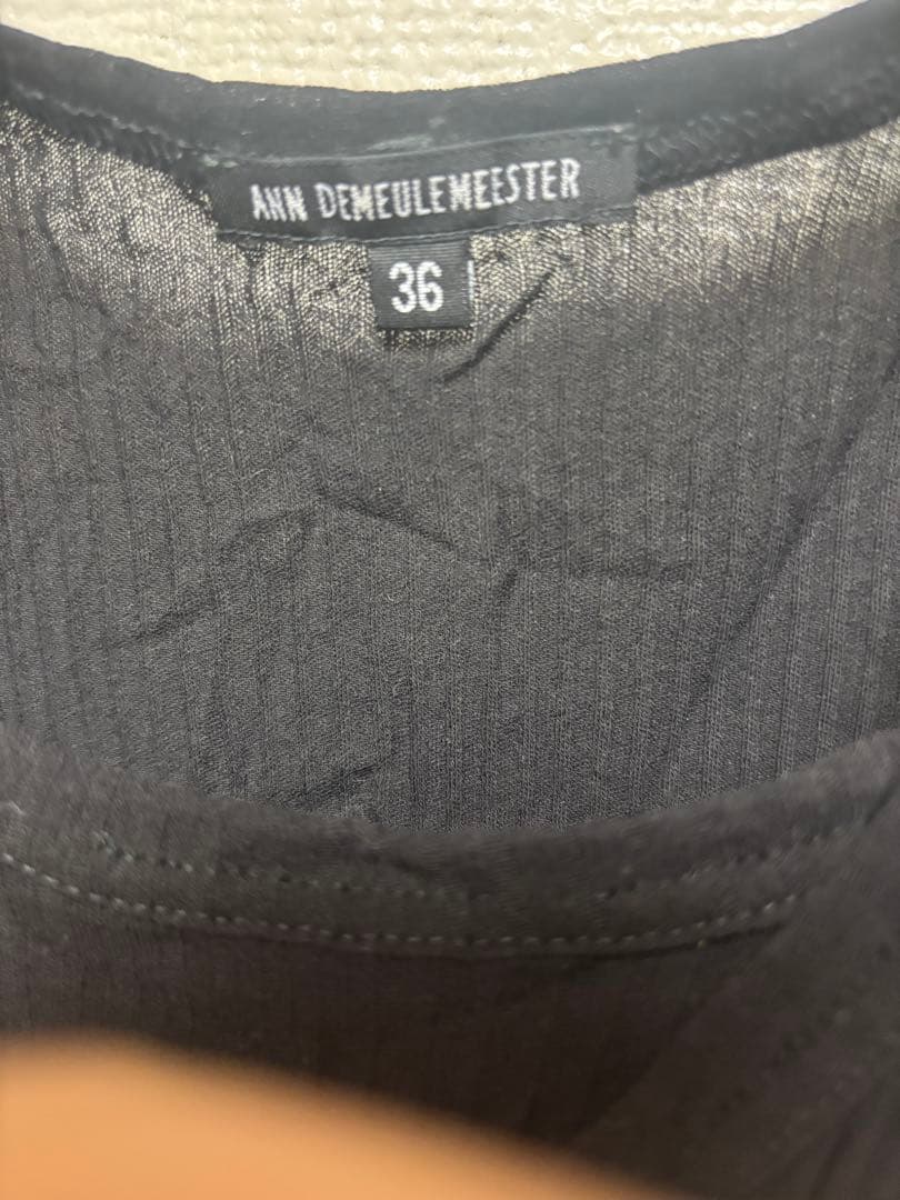 ANN DEMEULEMEESTER ブラック レイヤードタンクトップ 36
