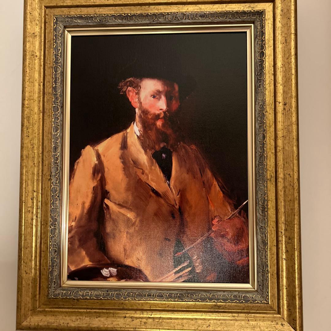 油彩画 マネ パレットを持った自画像 複製画