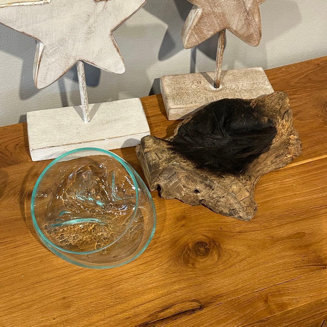 バリ島流木ガラス　w25×d18×h10cm 水槽　アクアリウムメダカ水槽181