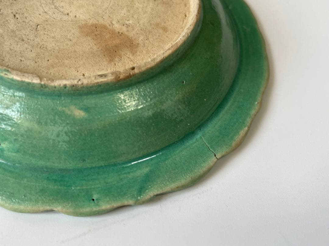 骨董　豆皿　小皿　丸皿　輪花皿　菊文様　輪花縁　手塩皿　5枚