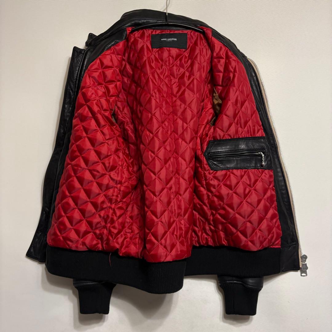 nano universe 羊革 ラムレザー シングルライダース L