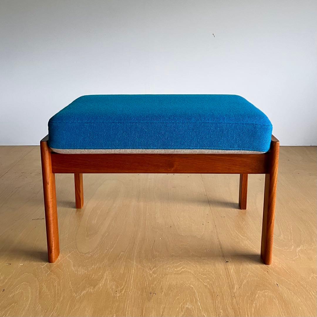 北欧デザイン オットマン 美品 チーク無垢材 ヴィンテージ家具