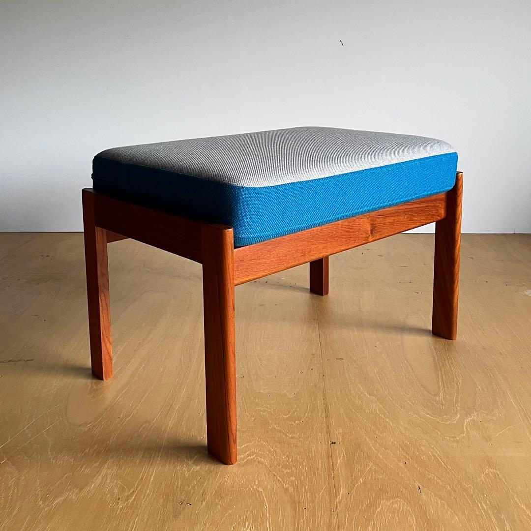 北欧デザイン オットマン 美品 チーク無垢材 ヴィンテージ家具